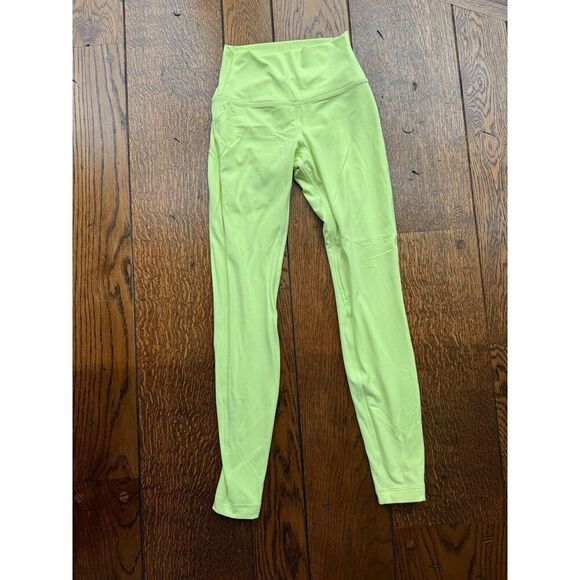 High-Waisted Lime Green Leggings - Picture 1 of 6
